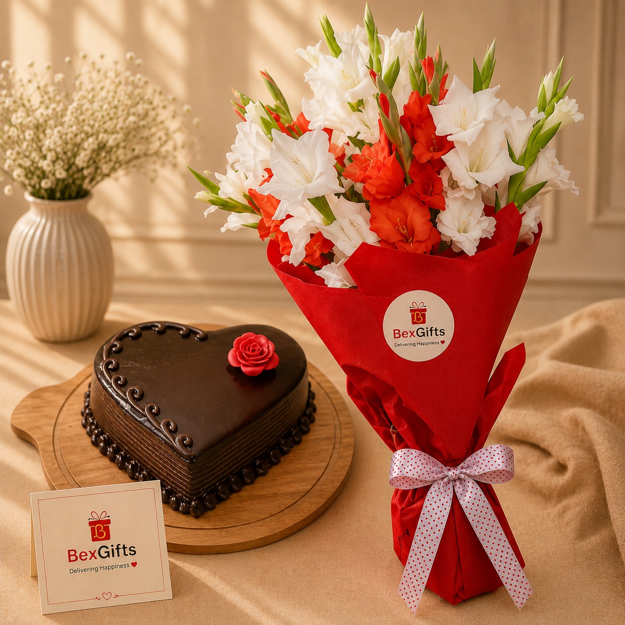 Heartfelt Chocolate Cake & Glades Bouquet