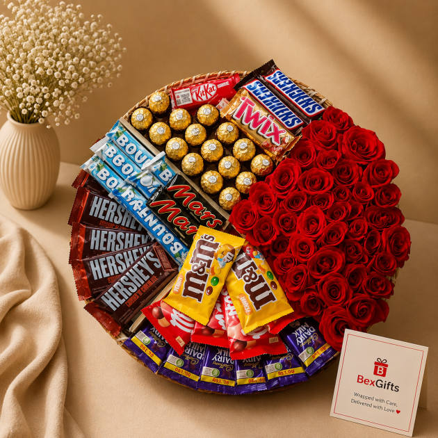 Grand Scarlet Sweets Basket